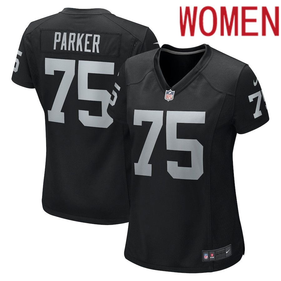 Women Oakland Raiders 75 Brandon Parker Nike Black Game NFL Jersey